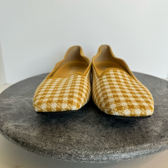 Vivaia Sylvia Yellow Square Toe Gingham Plaid Flats Loafers 38.5 - Picture 5 of 12